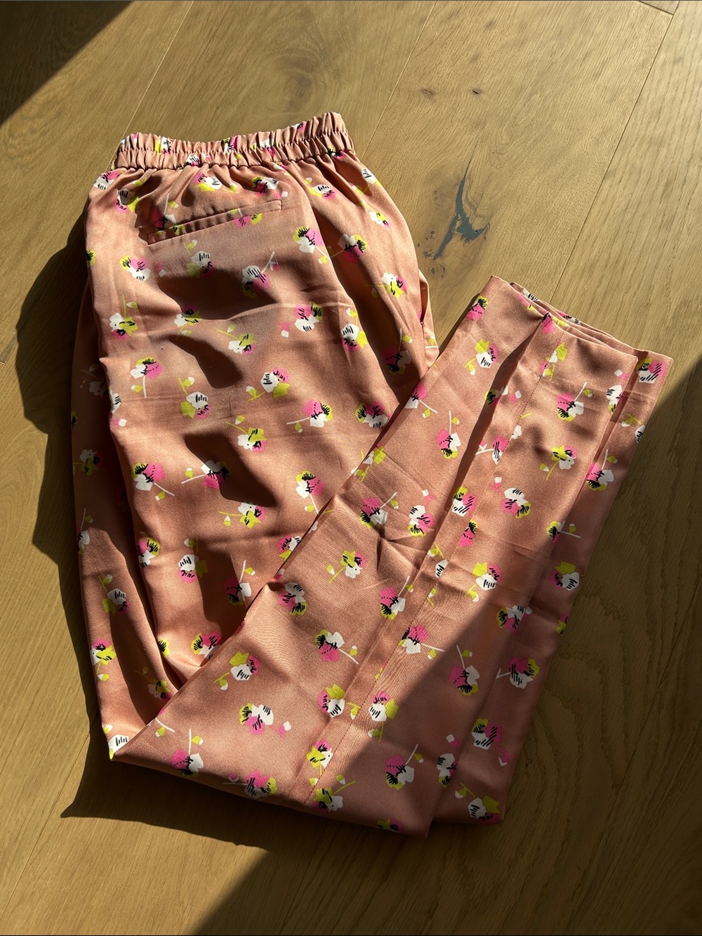 J. Crew Pink Floral Cropped Ankle Pants
